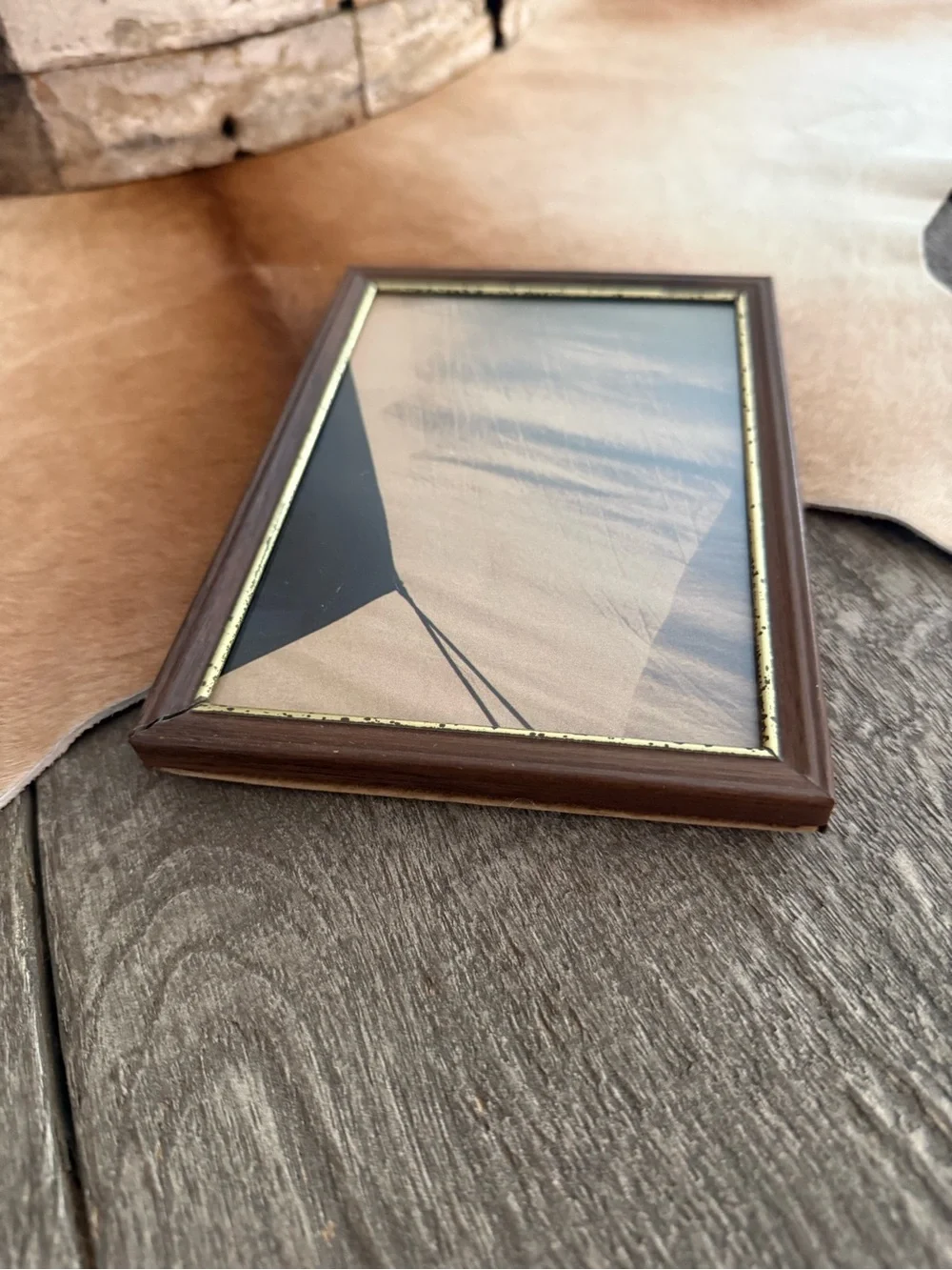 Vintage Gold-Trim Brown & Black Decorative Picture Frames - Set of 2